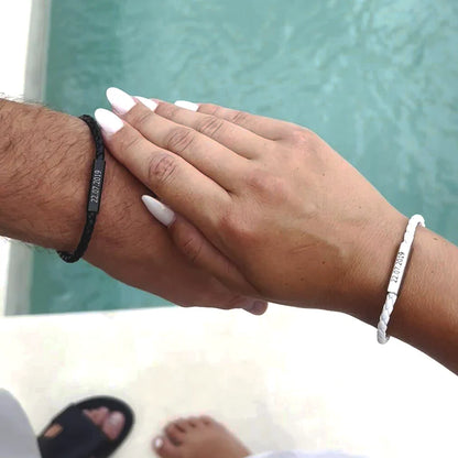 Pulseras Magnéticas de Cuero para Parejas