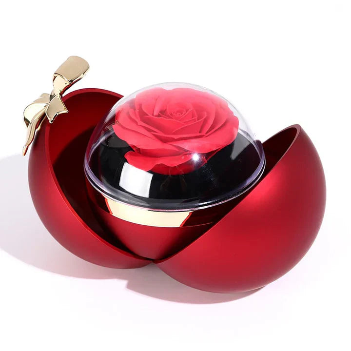 Caja regalo Eternal Rose – Collar con doble corazón grabado