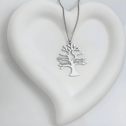 Collar Personalizado Árbol de la Vida con Nombres – Collar Familiar Grabado