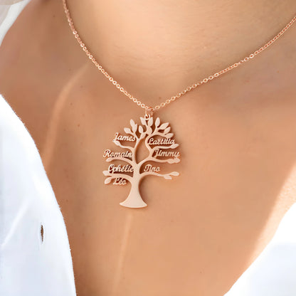 Collar Personalizado Árbol de la Vida con Nombres – Collar Familiar Grabado