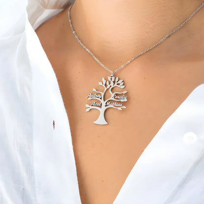 Collar Personalizado Árbol de la Vida con Nombres – Collar Familiar Grabado