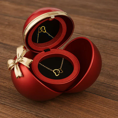 Caja regalo Eternal Rose – Collar con doble corazón grabado